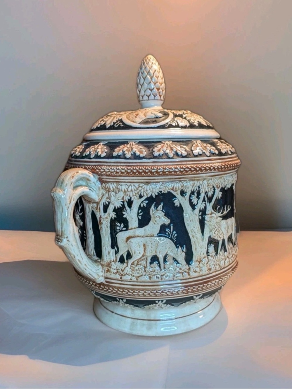 Vintage West German Salt-Glazed Stoneware Lidded Punch Bowl / Tureen - Picture 2 of 7